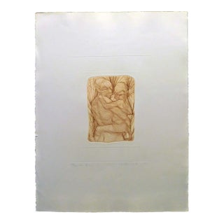 Guillaume Azoulay Mere Afrique Etching 1977 Hand Signed Art For Sale