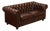 Chesterfield Style Tufted Brown Leather Sofa For Sale