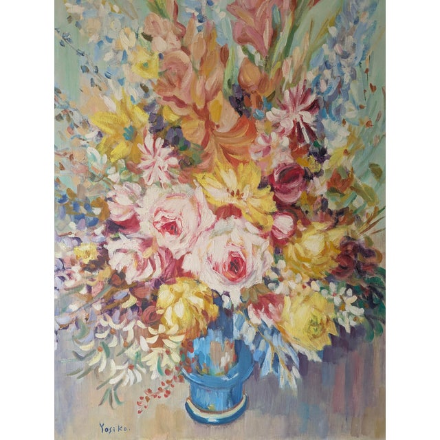 Vintage Botanical Floral Bouquet Still Life Painting Framed For Sale - Image 14 of 16