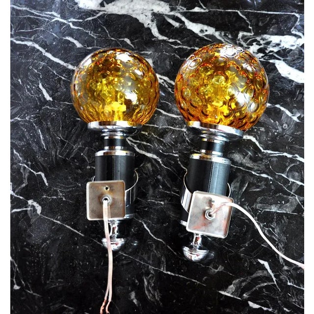 Glass Murano Sconces from Mazzega, Italy, 1970s, Set of 2 For Sale - Image 7 of 8