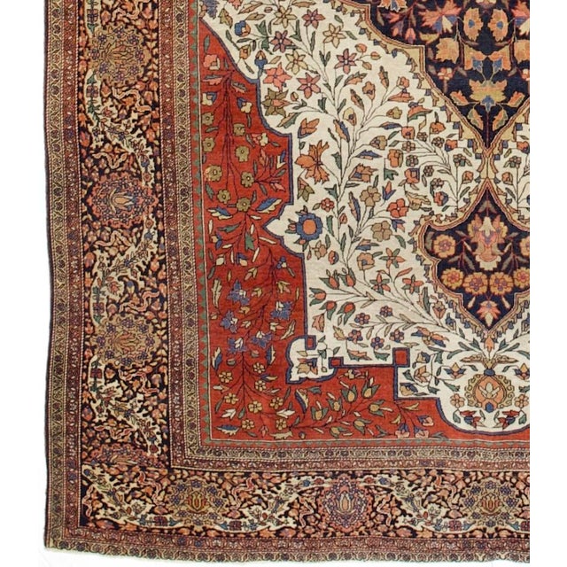 Late 19th Century Antique Persian Farahan Sarouk Rug 6’9” X 9’10” For Sale - Image 5 of 5