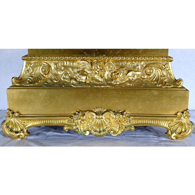 Early 19th Century Golden Bronze Pendulum the Virgin with the Chair For Sale - Image 11 of 18