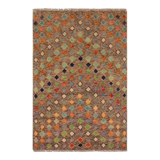 Contemporary Balochi Roy Hand Knotted Wool Rug - 3'3'' X 4'11'' For Sale