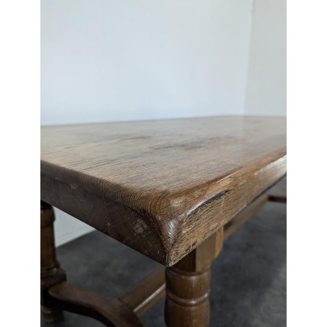Light Oak Farmhouse Table For Sale - Image 5 of 7