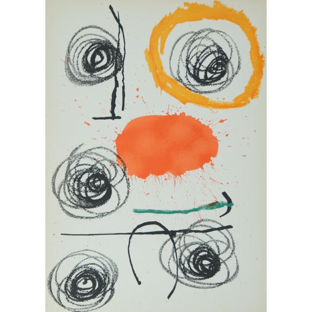 Joan miró (1893-1983) obra inedita recent vi original color lithograph on vellum, 22 x 30 cm published by sala gaspar...