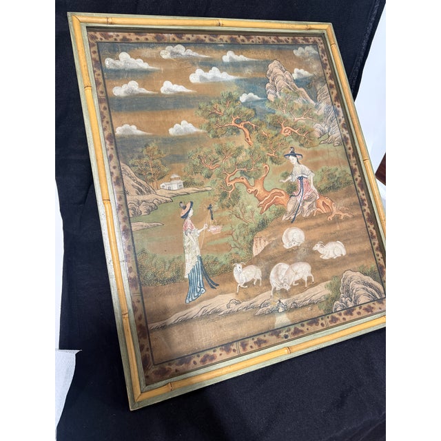 18th Century, Chinese Export Qing Pith Painting of Court Ladies *Stair & Co* For Sale In Providence - Image 6 of 12