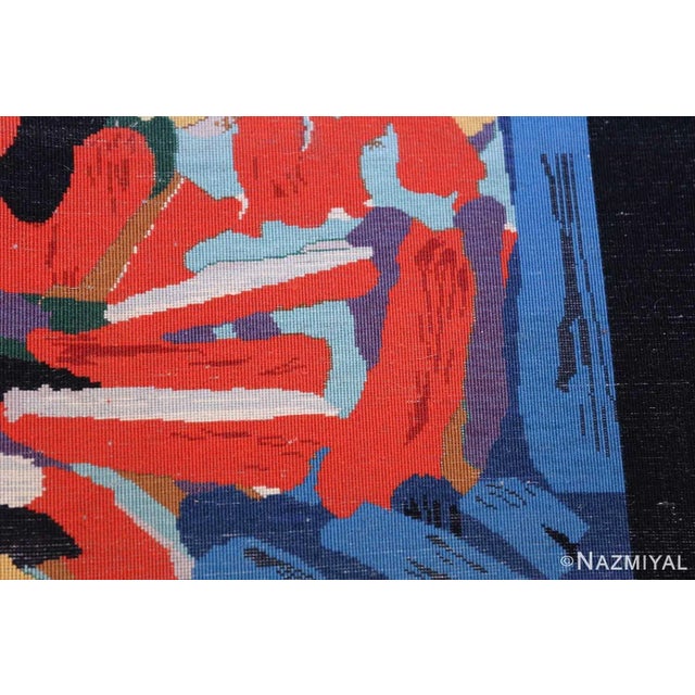 Mid 20th Century Nazmiyal Collection Vintage Scandinavian Clown Cat Karel Appel Art Rug For Sale - Image 5 of 9