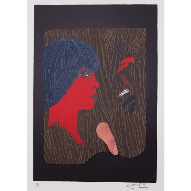 Félix LABISSE (1905-1982) Red Profile, 1978 Original color lithograph Signed in pencil Limited edition of 120 (this is...