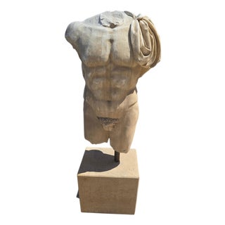 Italian Artist, Large Torso of a Greek Athlete, 1950, Marble For Sale