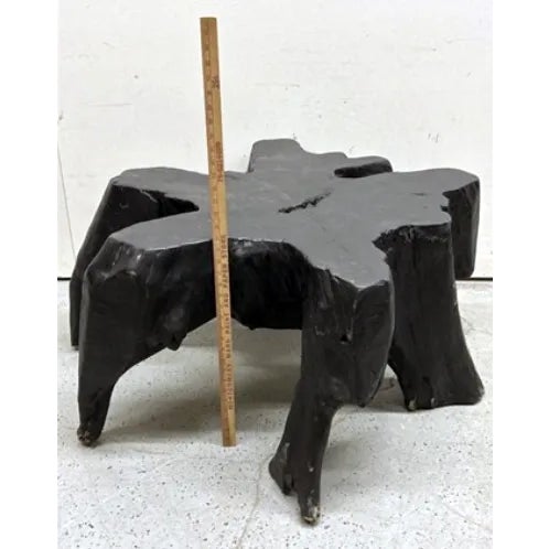 Mid-Century Modern 41" Live Edge Teak Root Ebonzied Coffee Table For Sale - Image 3 of 5