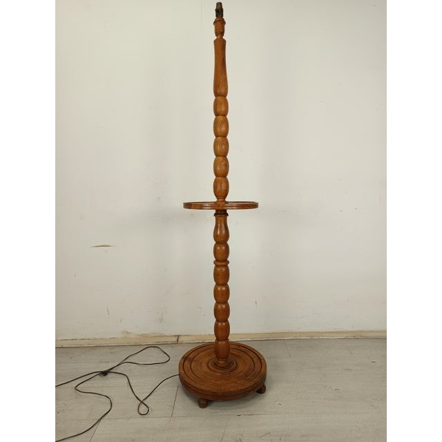 Height with lampshade 195cm, lampshade diameter 66cm This piece is attributed to the mentioned designer/maker. It has no...