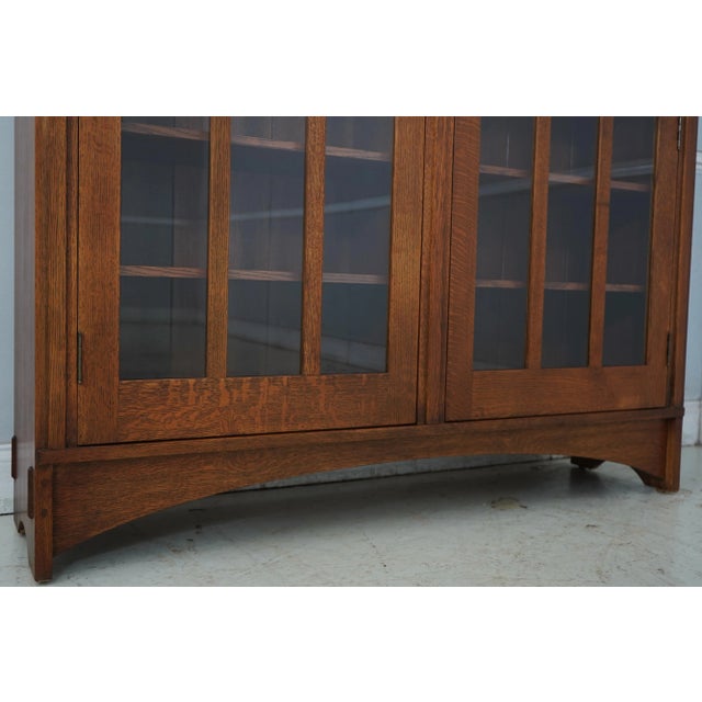 Brown Stickley Mission Oak 2 Door Bookcase For Sale - Image 8 of 15