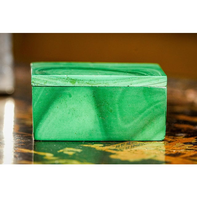 Miniature Malachite Natural Stone Vintage Specimen Box Home Decor For Sale - Image 13 of 14