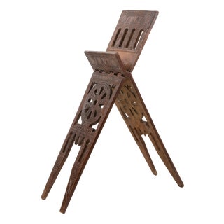 Carved Wooden Folding Easel, North Africa, 20th Century For Sale