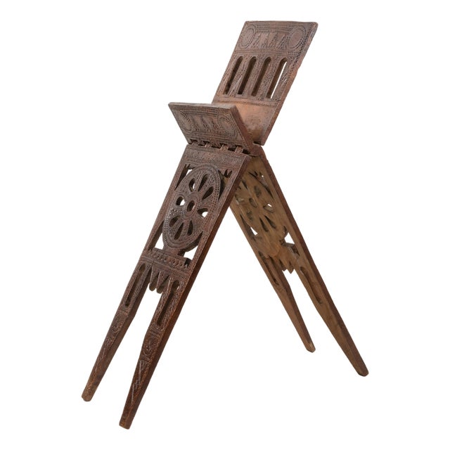 Carved Wooden Folding Easel, North Africa, 20th Century For Sale