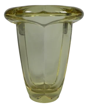 Art Deco Thick Glass Vase with Folded Edge, 1950s