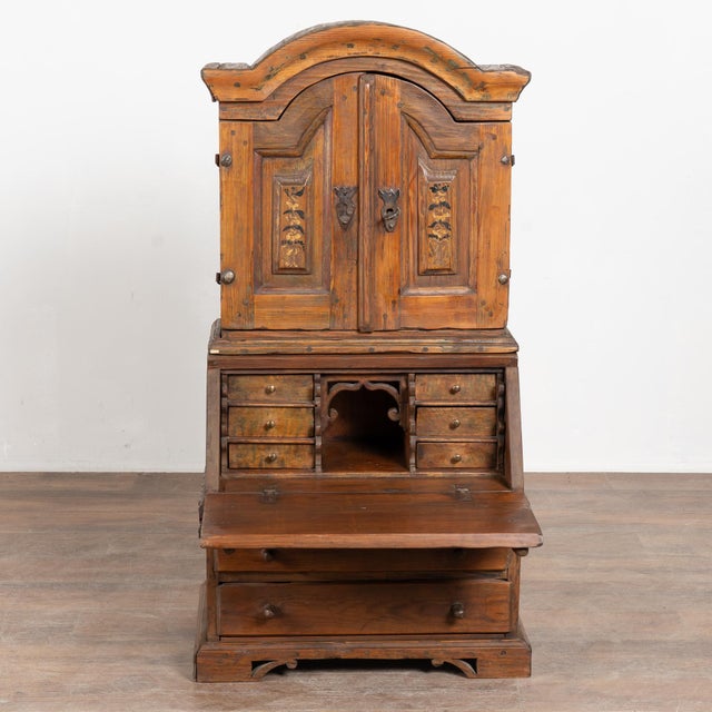 19th Century Cabinetmaker’s Floor Model Miniature of Pine Secretary For Sale - Image 4 of 10