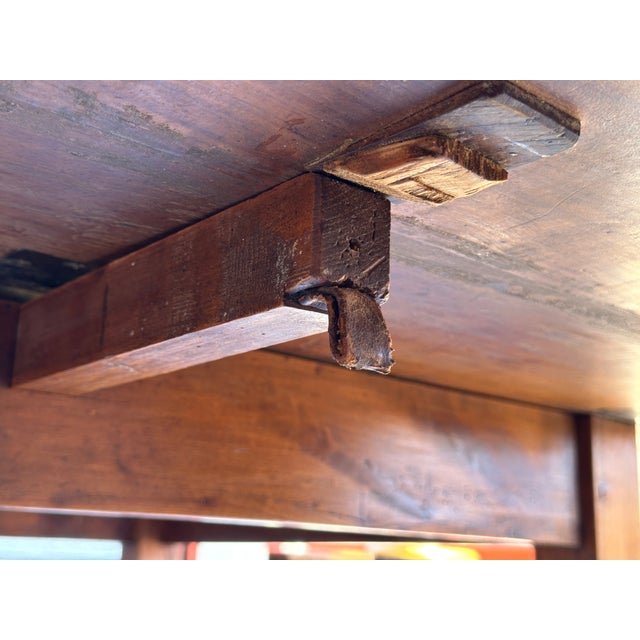 Brown French Provincial Drop-Leaf Table of Cherrywood With Round Top For Sale - Image 8 of 18