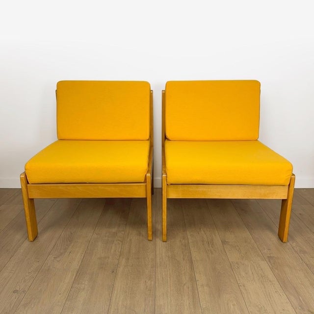 Vintage Scandinavian Pine and Fabric Lounge Chairs, 1960s, Set of 2 For Sale - Image 18 of 18