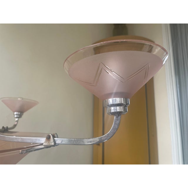 Vintage Art Deco French Hanging Lamp, 1920s For Sale - Image 11 of 16