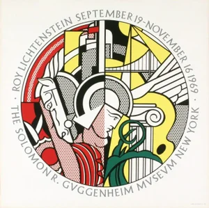 Roy Lichtenstein, Sept. 19-Nov. 16, 1969, the Solomon R. Guggenheim Museum, New York, Vintage Museum Exhibition Poster