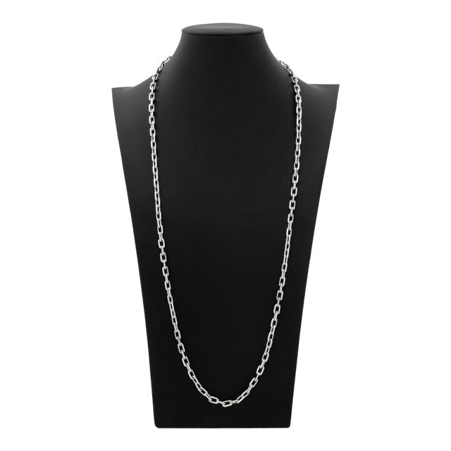 Sterling Sterling Silver 18K Yellow Gold Paper Clip Link Necklace, featuring silver paper clip links, joined with 18K...