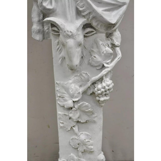 Mid 20th Century Vintage Italian Neoclassical Style Fiberglass Female Herm Autumn Statue For Sale - Image 5 of 12