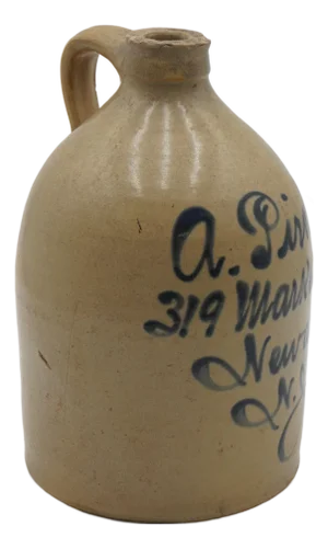 Antique A. Pirola Blue Stoneware Crock Jug