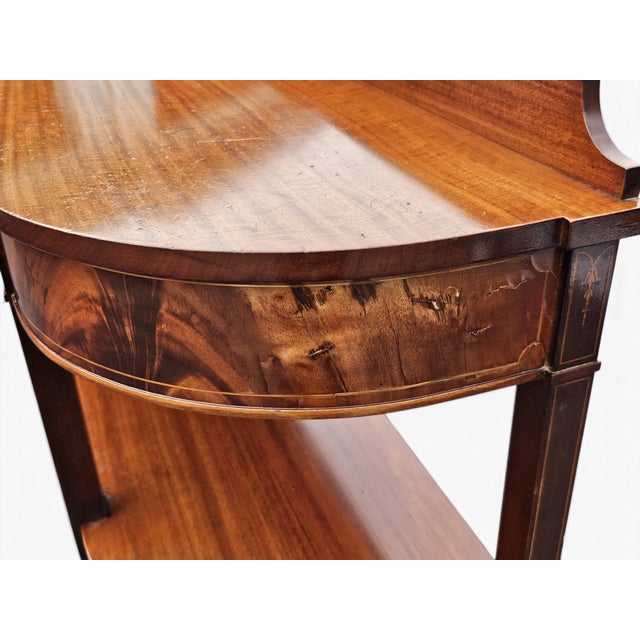 A. H. Davenport and Co. Mahogany and Satinwood Inlaid Two-Tier High Console Table, Circa 1890s For Sale - Image 17 of 17
