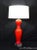 Pair of Italian Murano Glass Table Lamps, Tangerine Orange, 1950s For Sale In New York - Image 6 of 9