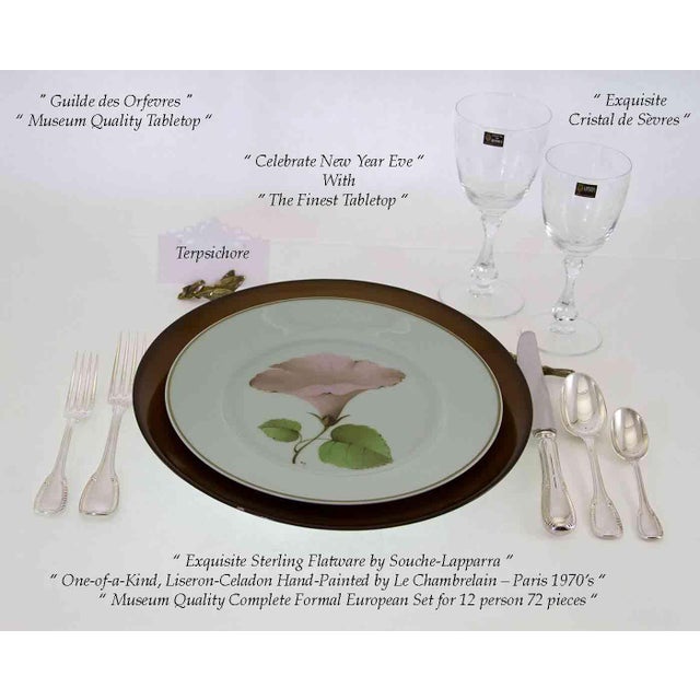 1990s 1990's Sterling Silver Hand-Crafted 5-Piece Place-Setting Clos-Lucé Pattern by Souche-Lapparra For Sale - Image 5 of 14