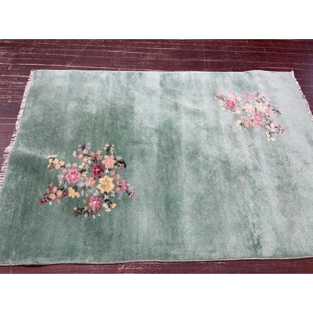 Textile Antique Art Deco Chinese Rug, 3'1" X 5; For Sale - Image 7 of 9