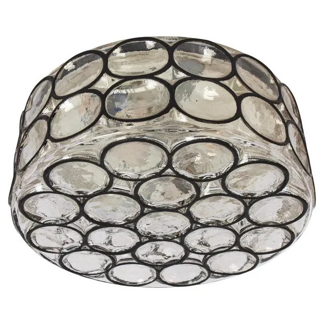 Large Iron and Glass Wall or Ceiling Light attributed to Limburg, Germany, 1960s For Sale - Image 14 of 14