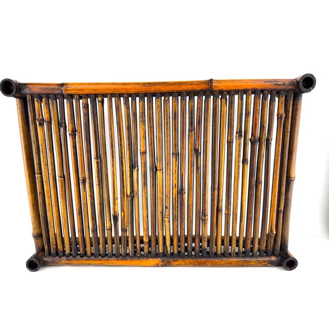Vintage Mid Century Bamboo and Rattan Tray With Lattice Detail For Sale - Image 11 of 11
