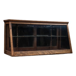 Antique Two-Tier Oak and Glass Display Case For Sale