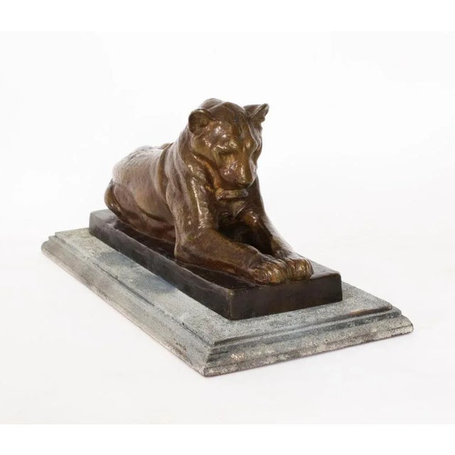 This is a beautiful antique bronze sculpture of a lioness by the renowned French sculptor Louis Riche (1877 - 1947), circa...