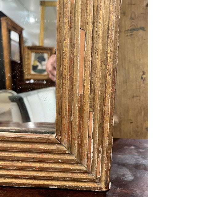 19th Century French Louis XVI Giltwood Mirror For Sale - Image 4 of 5