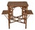 Circa 1920 English Bamboo Side Table With Side Shelves For Sale