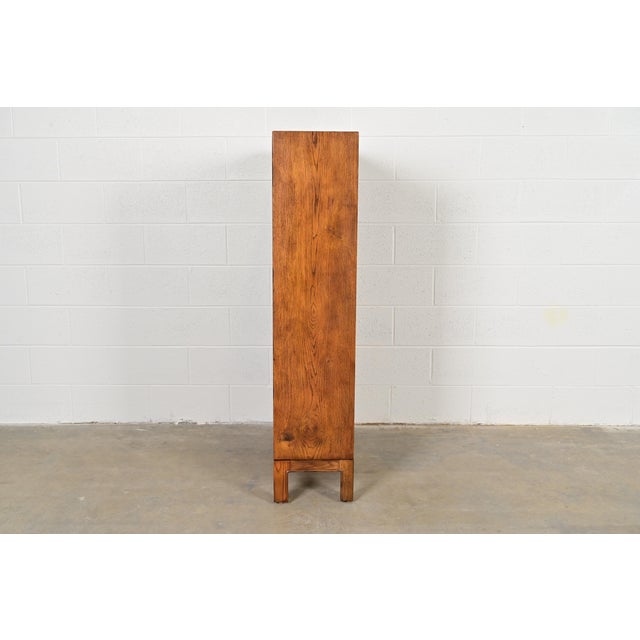 Brown Henredon Mid-Century Modern Oak Bookcase, Circa 1970s For Sale - Image 8 of 10