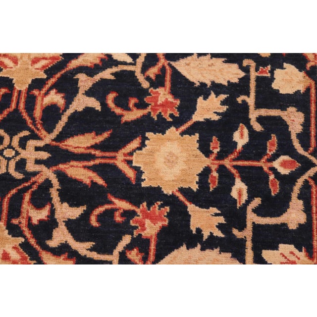 Textile Classic Ziegler Blue Tan Hand-Knotted Wool Rug - 5'3'' X 7'4'' For Sale - Image 7 of 8