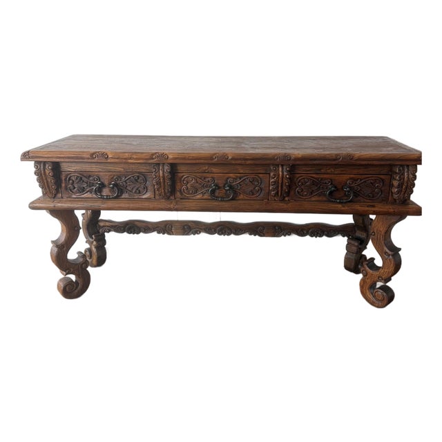 Jason Scott Santana Hand Carved Console Table For Sale
