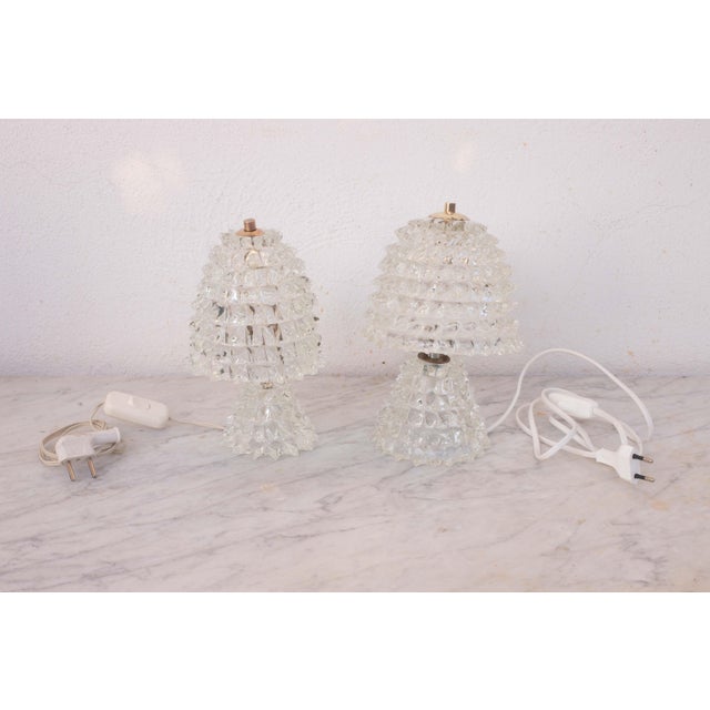 Set of 2 Table Lamp in Rostrato Murano Glass Vase for Barovier & Toso, 1940 For Sale - Image 11 of 12