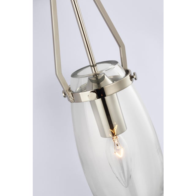 Modern Chapman & Myers for Visual Comfort Signature Myla Medium Bracketed Sconce in Polished Nickel with Clear Glass For Sale - Image 3 of 4