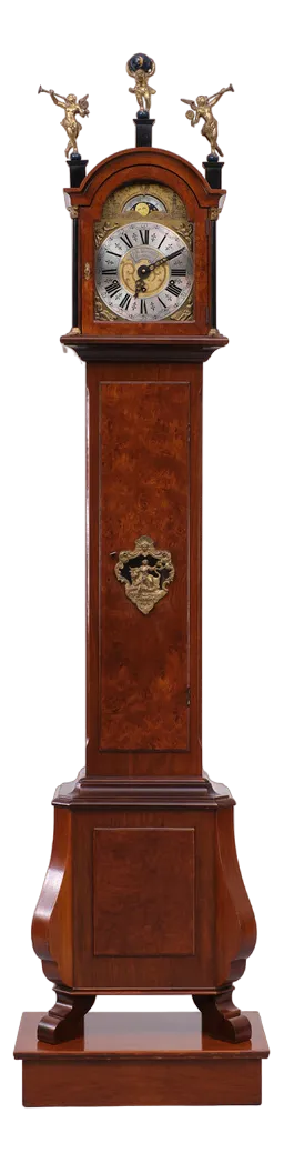 Burl Long Case Warmink Clock, Amsterdam, the Netherlands, 1960s