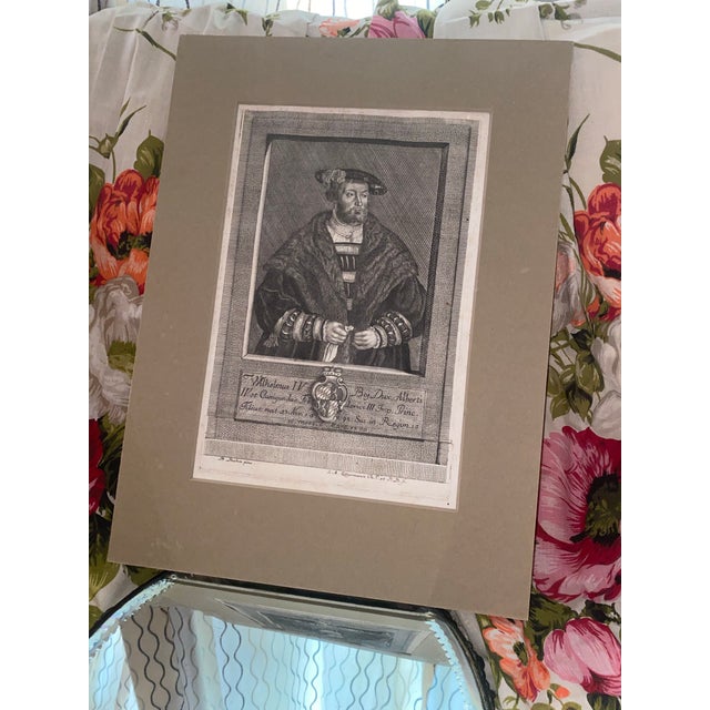 Paper 16th Century Engraving Reproduction of Wilhelm IV, Duke of Bavaria, by J. A. Zimmermann For Sale - Image 7 of 9