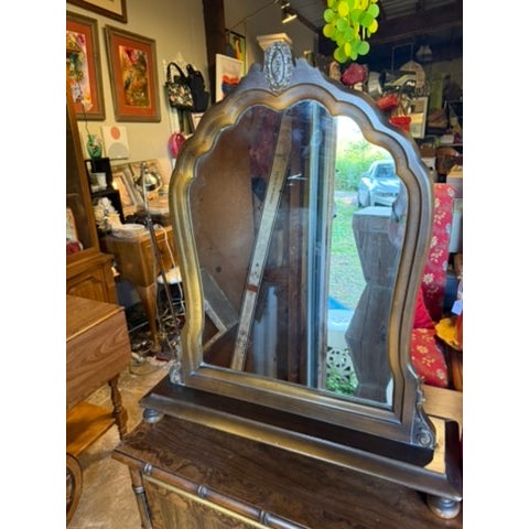 1930s Vintage Tabletop Deco Vanity Mirror For Sale - Image 5 of 8