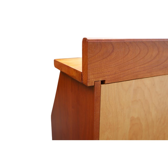 1970s Childs Custom Handcrafted Cherry Drop-Front Secretary Desk & Chair For Sale - Image 15 of 18