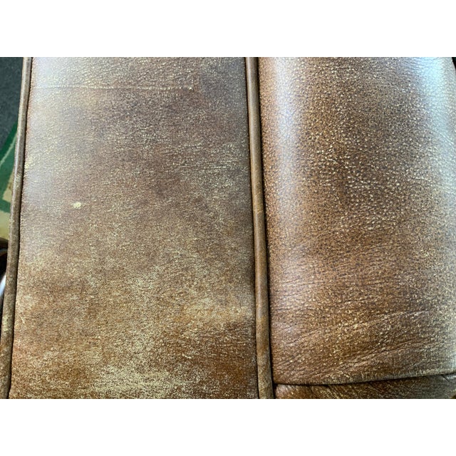 20th Century Thomasville Large Leather Chesterfield Ottoman For Sale - Image 11 of 12