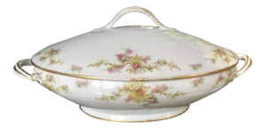 Antique Haviland Limoges China Lidded Vegetable Bowl, France