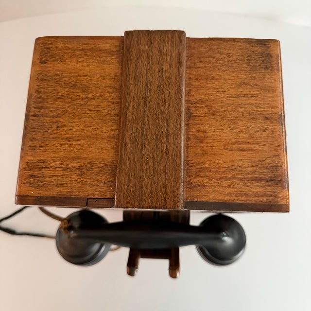 Art Deco 1930's Hand Crank Wall Mount Telephone For Sale - Image 3 of 12